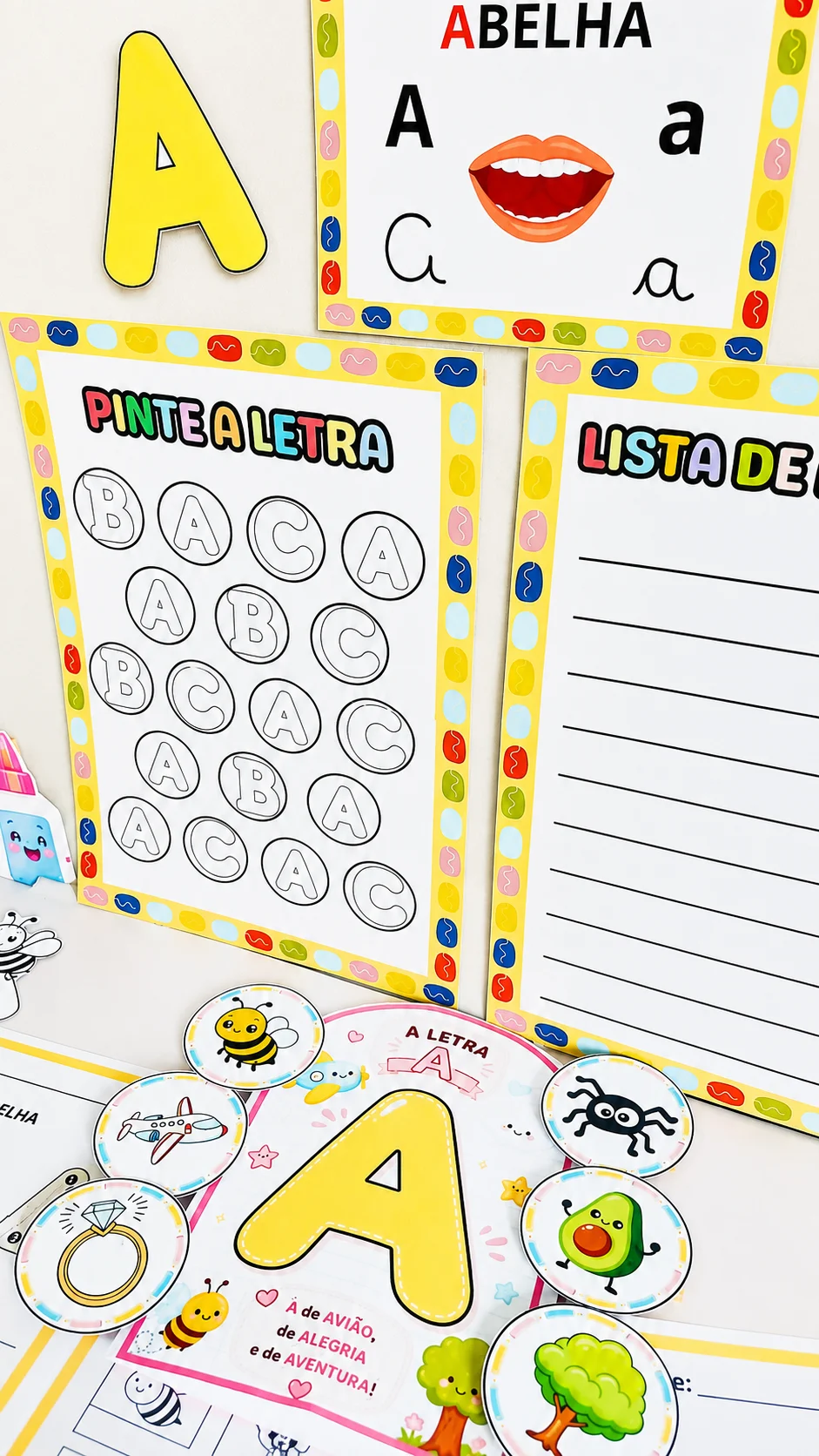 Kit Letra A para Alfabetização – Painéis e Atividades em PDF — amostra 2: 💖🔤 Garanta seu kit e transforme suas aulas de…