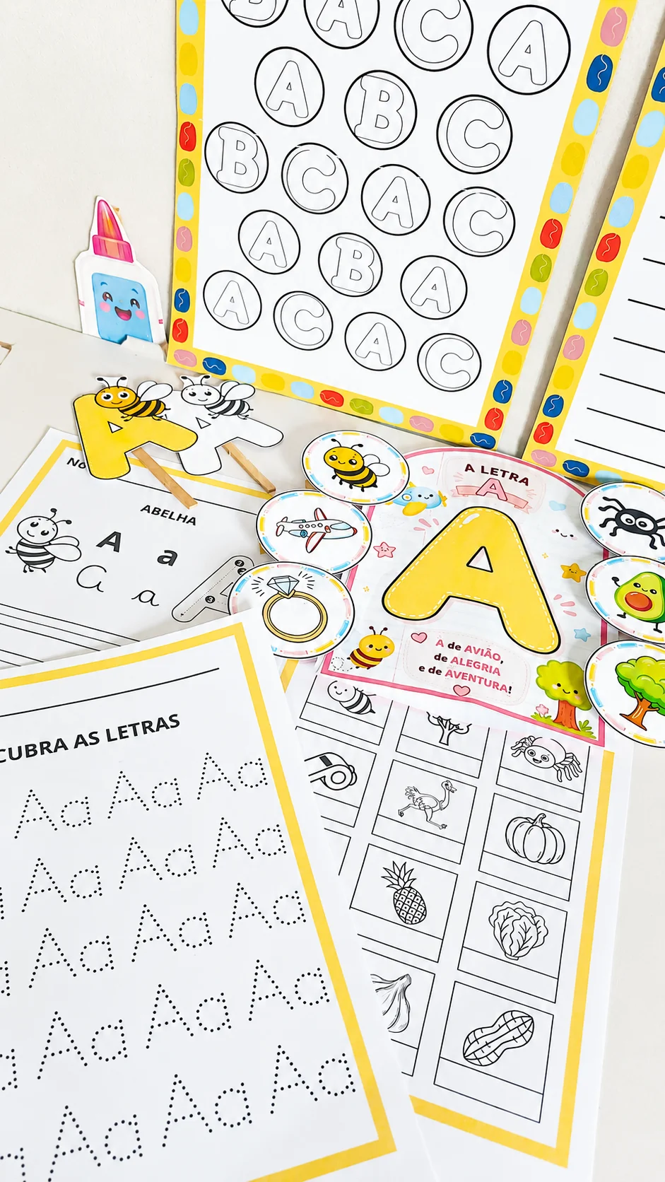 Kit Letra A para Alfabetização – Painéis e Atividades em PDF — amostra 6: Kit da Letra A para alfabetização com 2 painéis,…