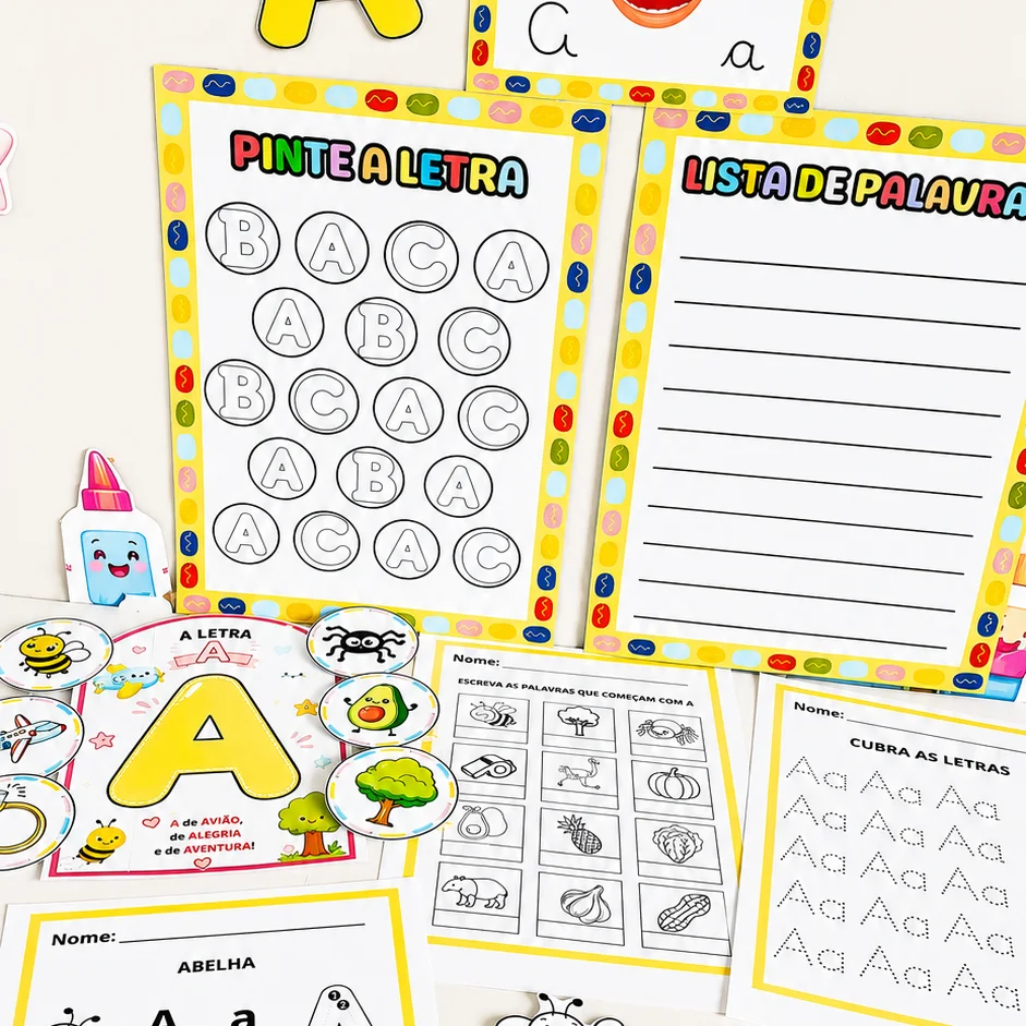 Kit Letra A para Alfabetização – Painéis e Atividades em PDF — Alfabetização para Educação Infantil: Kit da Letra A para…