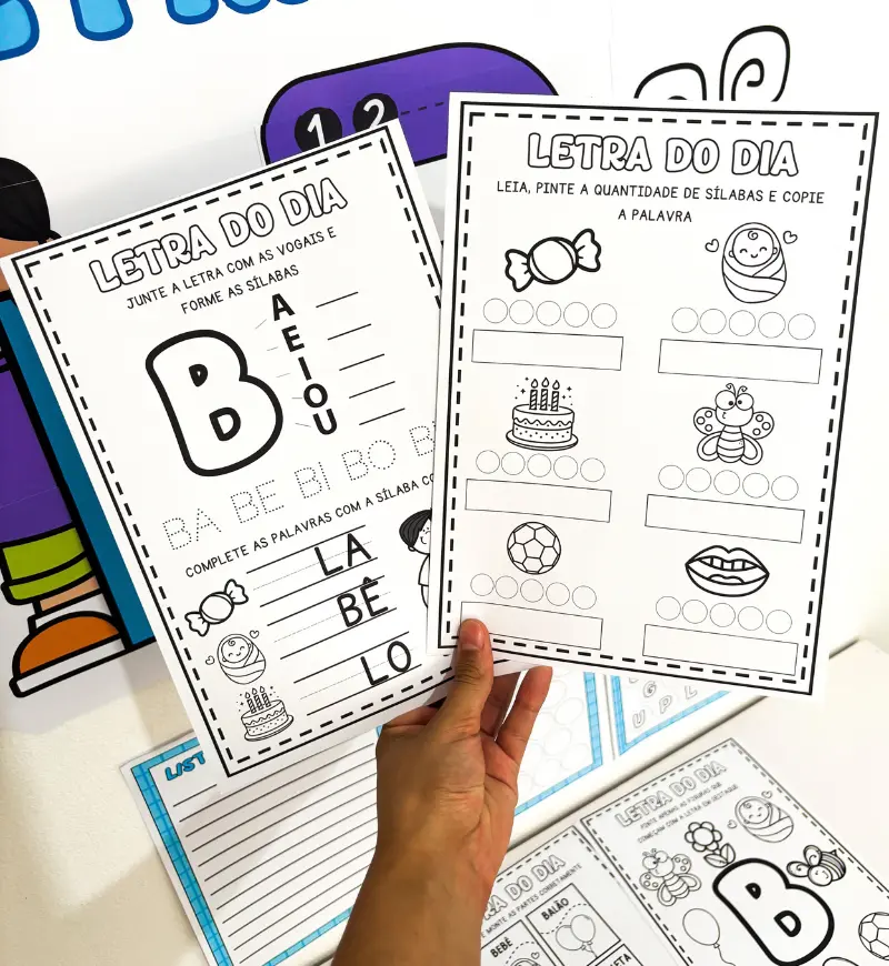 Kit Letra B em PDF: recursos lúdicos para alfabetização — amostra 5: Explore a letra B com poemas, cards, cartazes e…