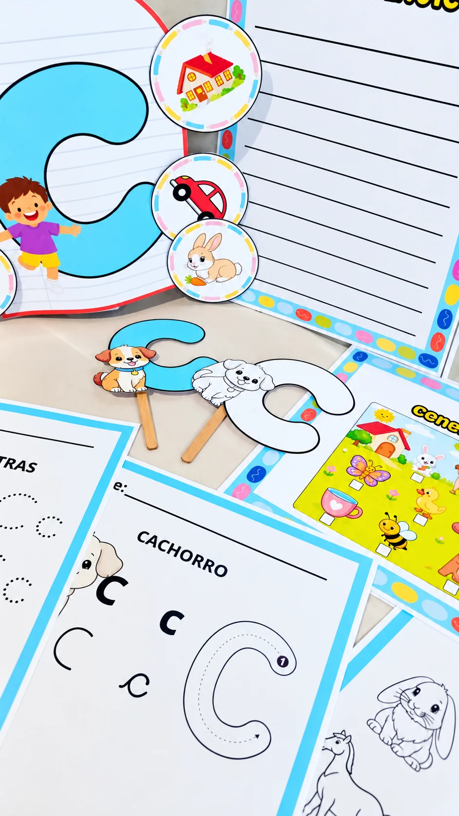 Kit Letra C para Alfabetização – Painel e Atividades em PDF — amostra 5: Kit Letra C para alfabetização com painel, lista…