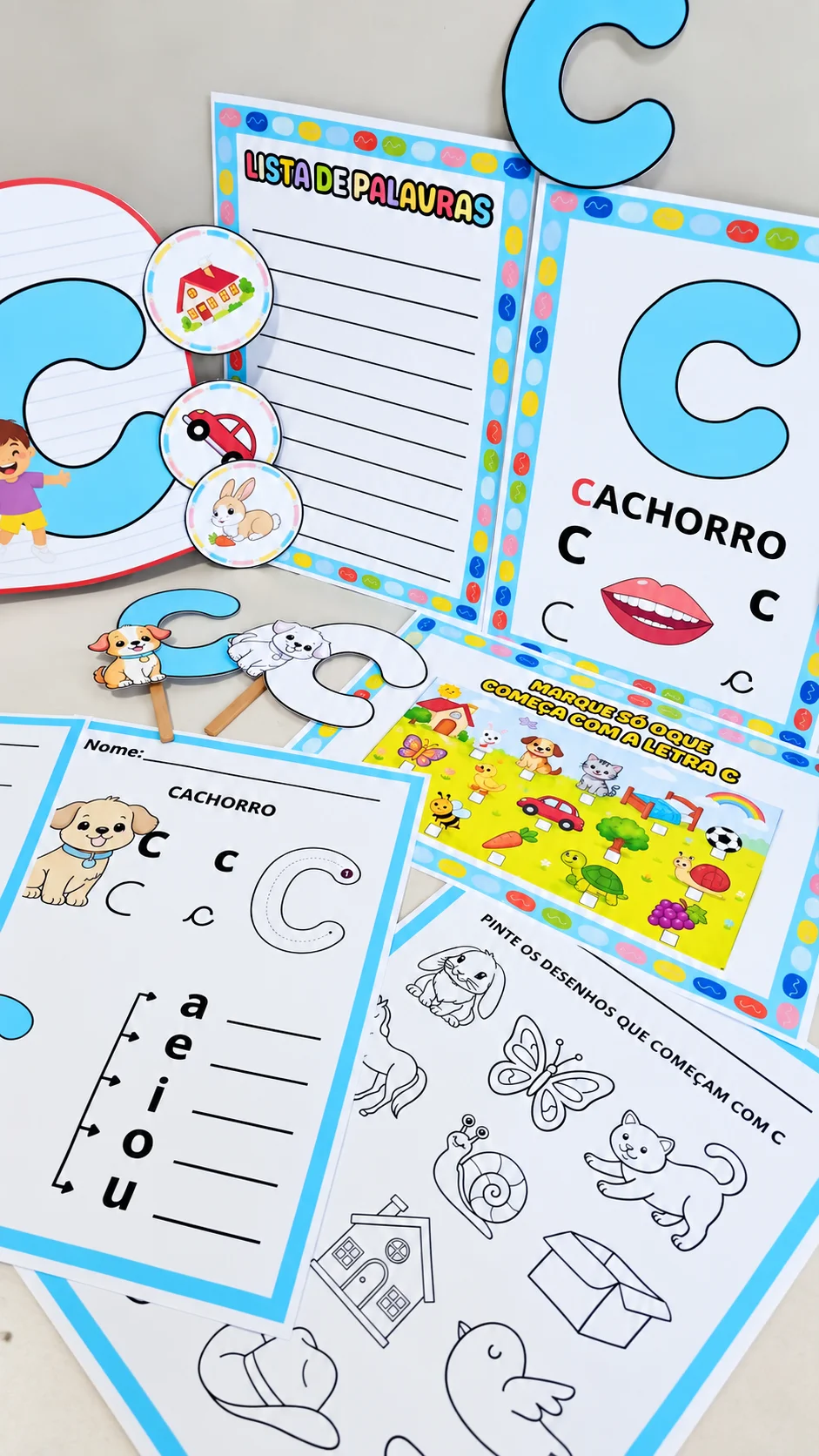 Kit Letra C para Alfabetização – Painel e Atividades em PDF — Alfabetização para Educação Infantil: Kit Letra C para…