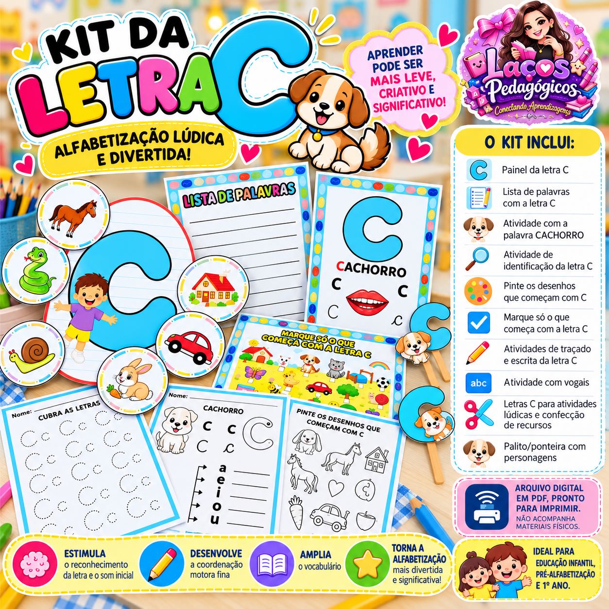 Kit Letra C para Alfabetização – Painel e muitas Atividades — Alfabetização para Educação Infantil: Tem painel, lista de…