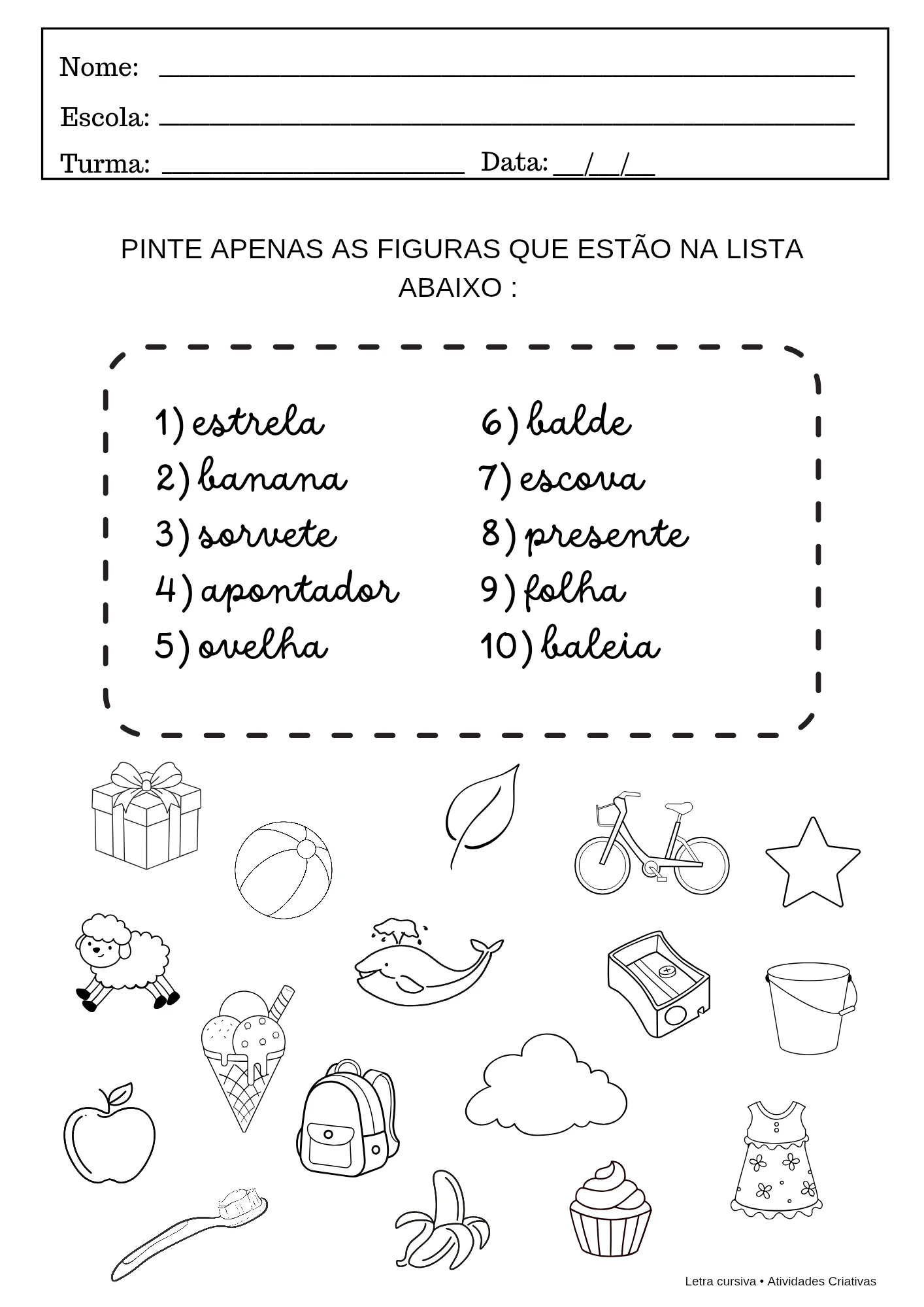Kit Letra Cursiva – Atividades em PDF para imprimir — amostra 3: O Kit Letra Cursiva foi desenvolvido para auxiliar as…