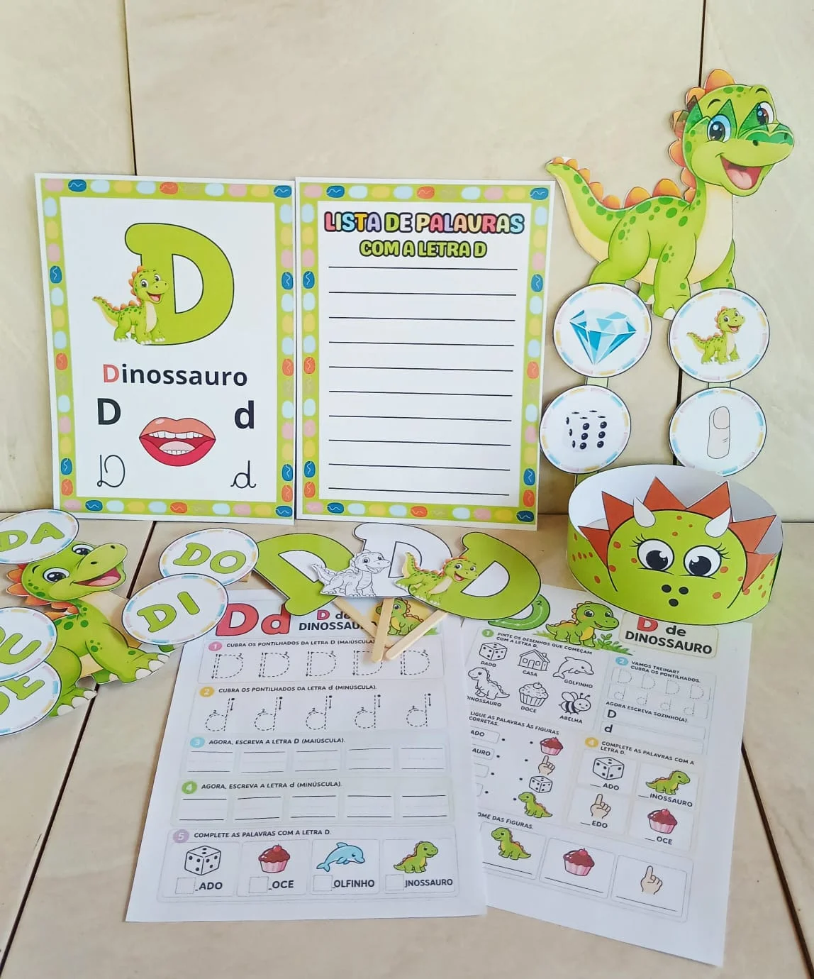 Kit Letra D Dinossauro – Atividades de Alfabetização em PDF — Alfabetização para Educação Infantil: Kit Letra D Dinossauro…