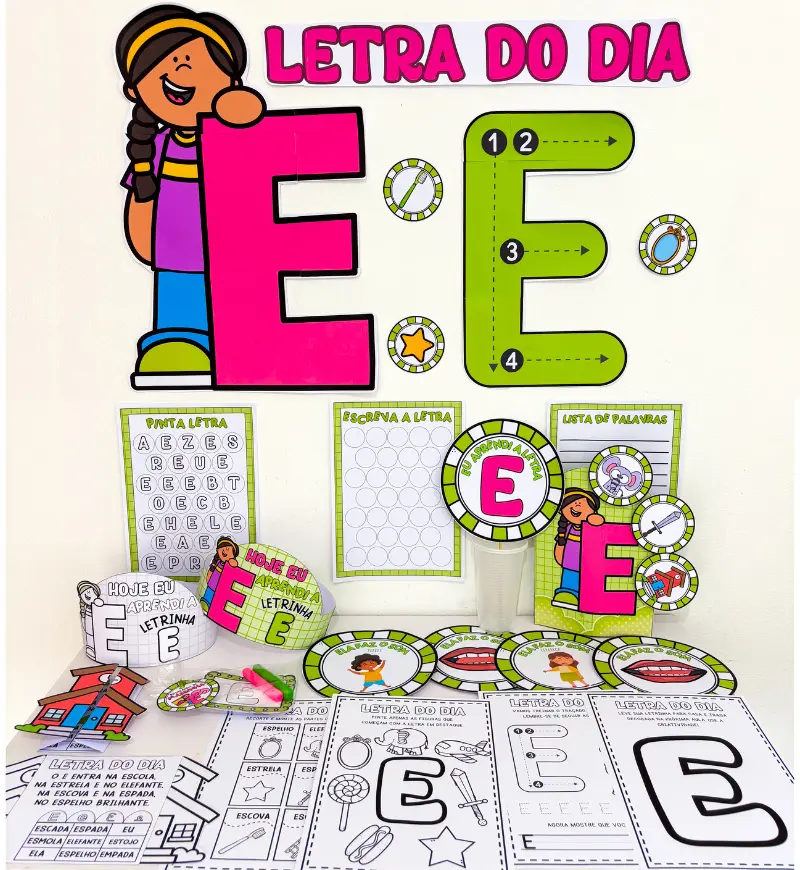 Kit Letra E em PDF: atividades e recursos para alfabetização — capa do material