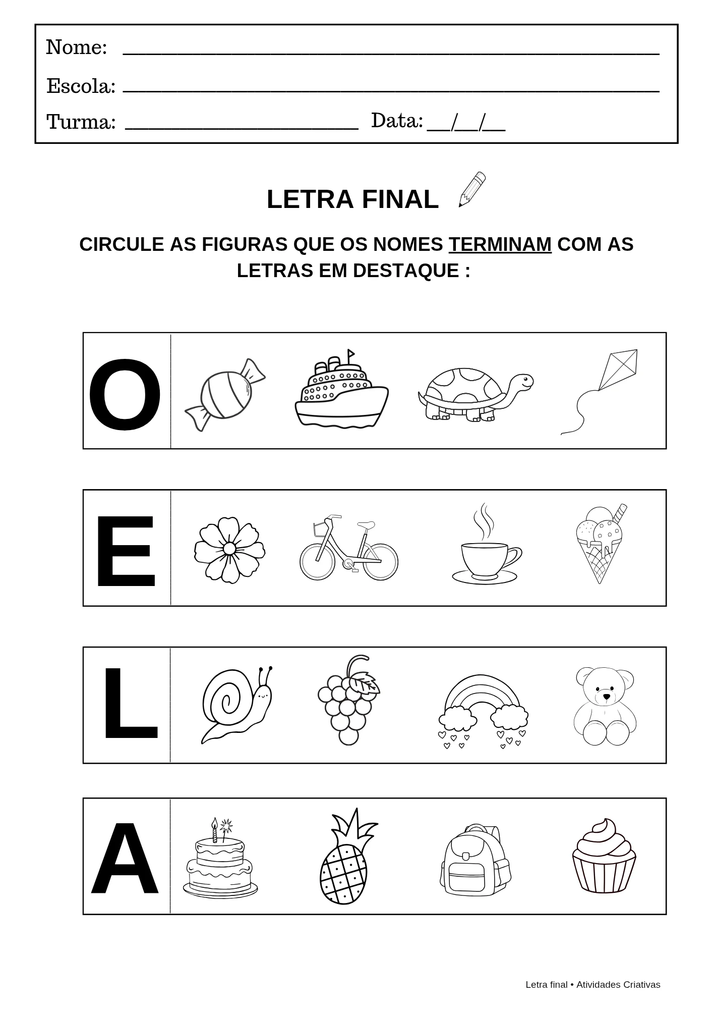 Kit Letra Final – Atividades de Alfabetização — amostra 3: O Kit Letra Final foi desenvolvido para ajudar as crianças a…