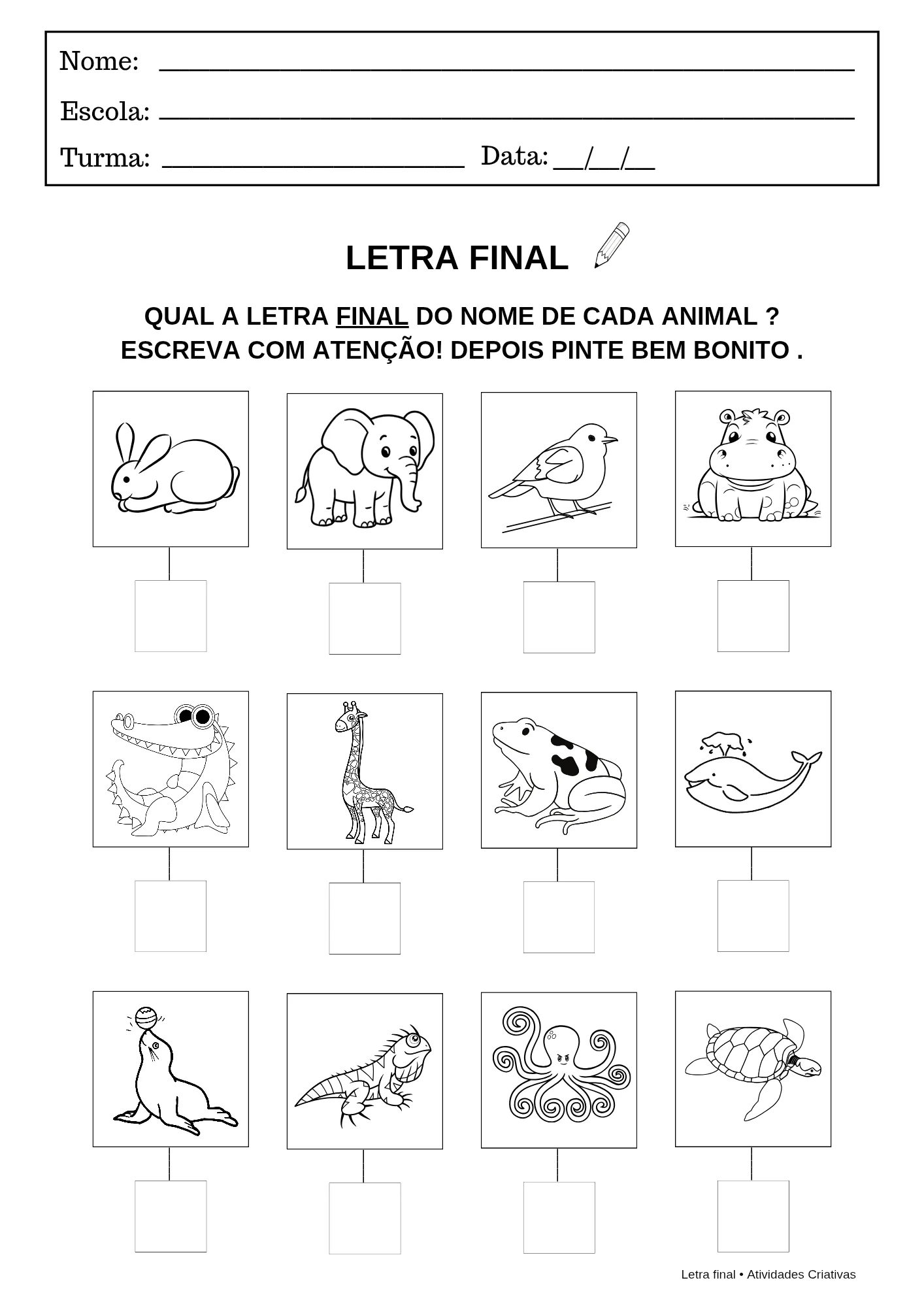 Kit Letra Final – Atividades de Alfabetização — amostra 5: O Kit Letra Final foi desenvolvido para ajudar as crianças a…