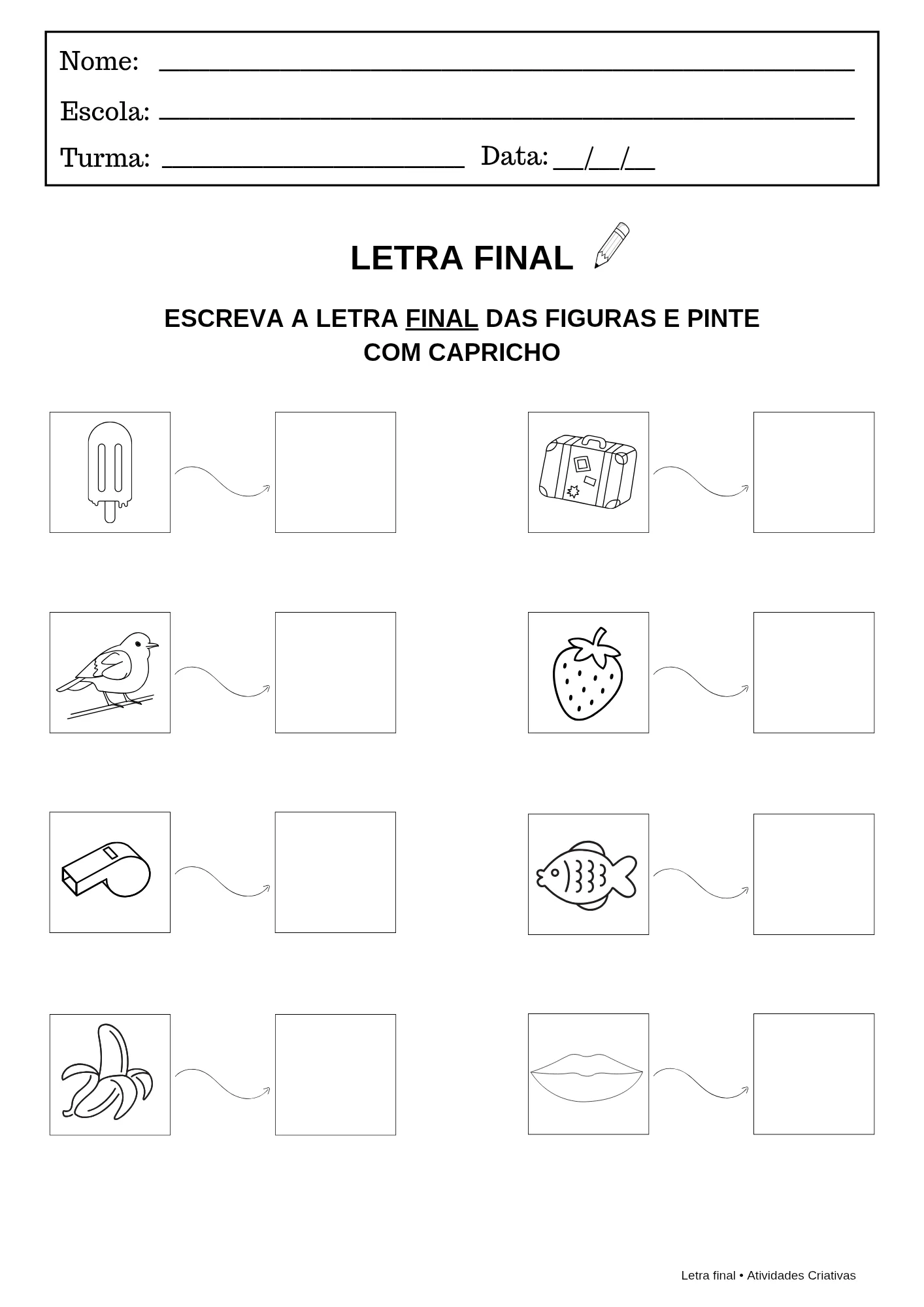 Kit Letra Final – Atividades de Alfabetização — amostra 6: O Kit Letra Final foi desenvolvido para ajudar as crianças a…