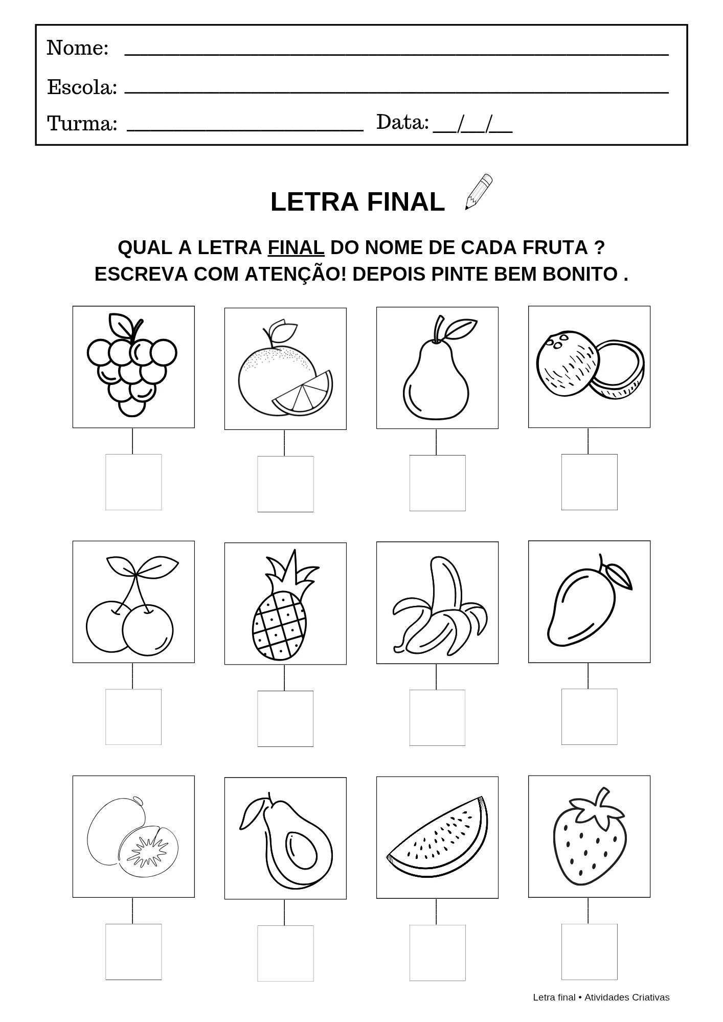 Kit Letra Final – Atividades de Alfabetização — amostra 7: O Kit Letra Final foi desenvolvido para ajudar as crianças a…