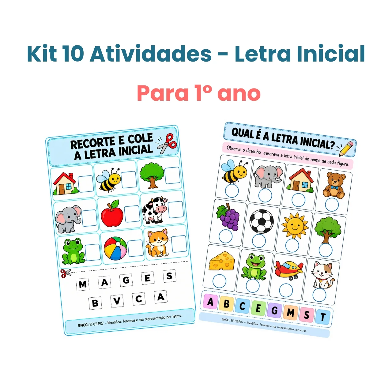 Kit Letra Inicial – 10 Atividades de Alfabetização para o 1º Ano — amostra 2: O que o material desenvolve
