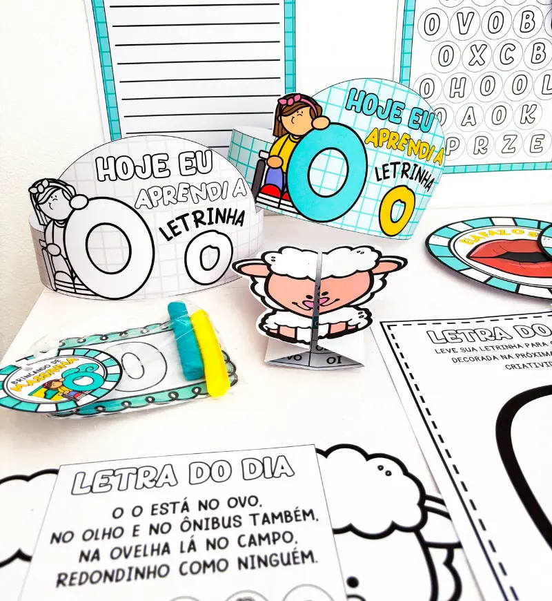 Kit Letra O em PDF: poemas, cartazes e atividades de alfabetização — amostra 2: O que acompanha o material