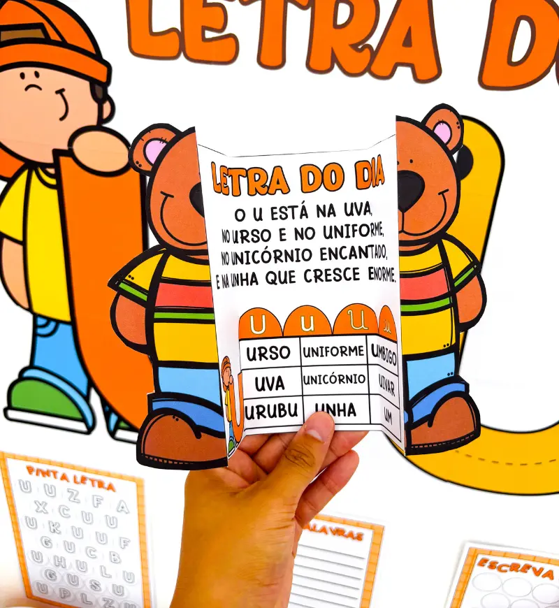 Kit Letra U em PDF: recursos para uma alfabetização lúdica — amostra 2: O que acompanha o material