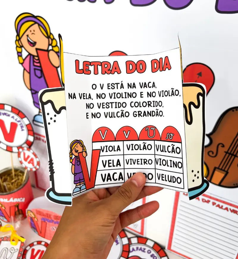Kit Letra V – PDF para Imprimir | Alfabetização — amostra 2: Sobre o Kit Letra V