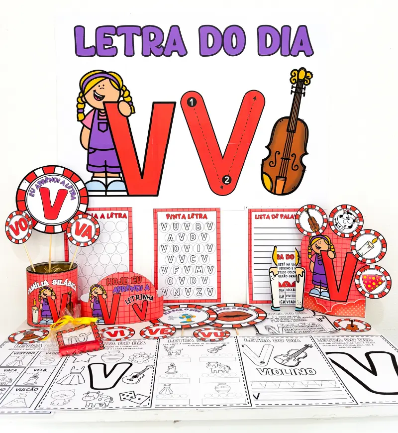 Kit Letra V – PDF para Imprimir | Alfabetização — capa do material