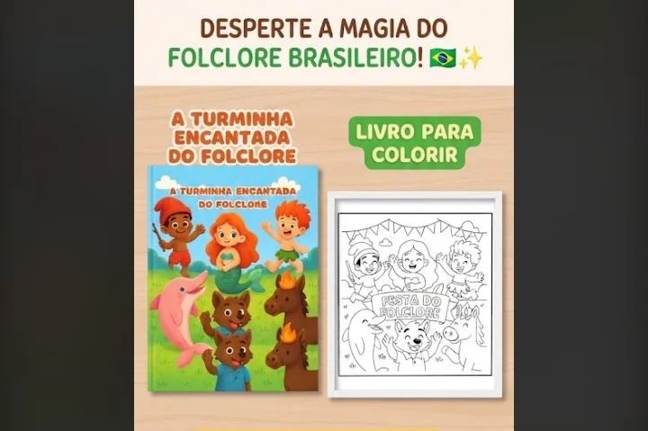 Kit livros do folclore ( lendas + livro para colorir) — capa do material