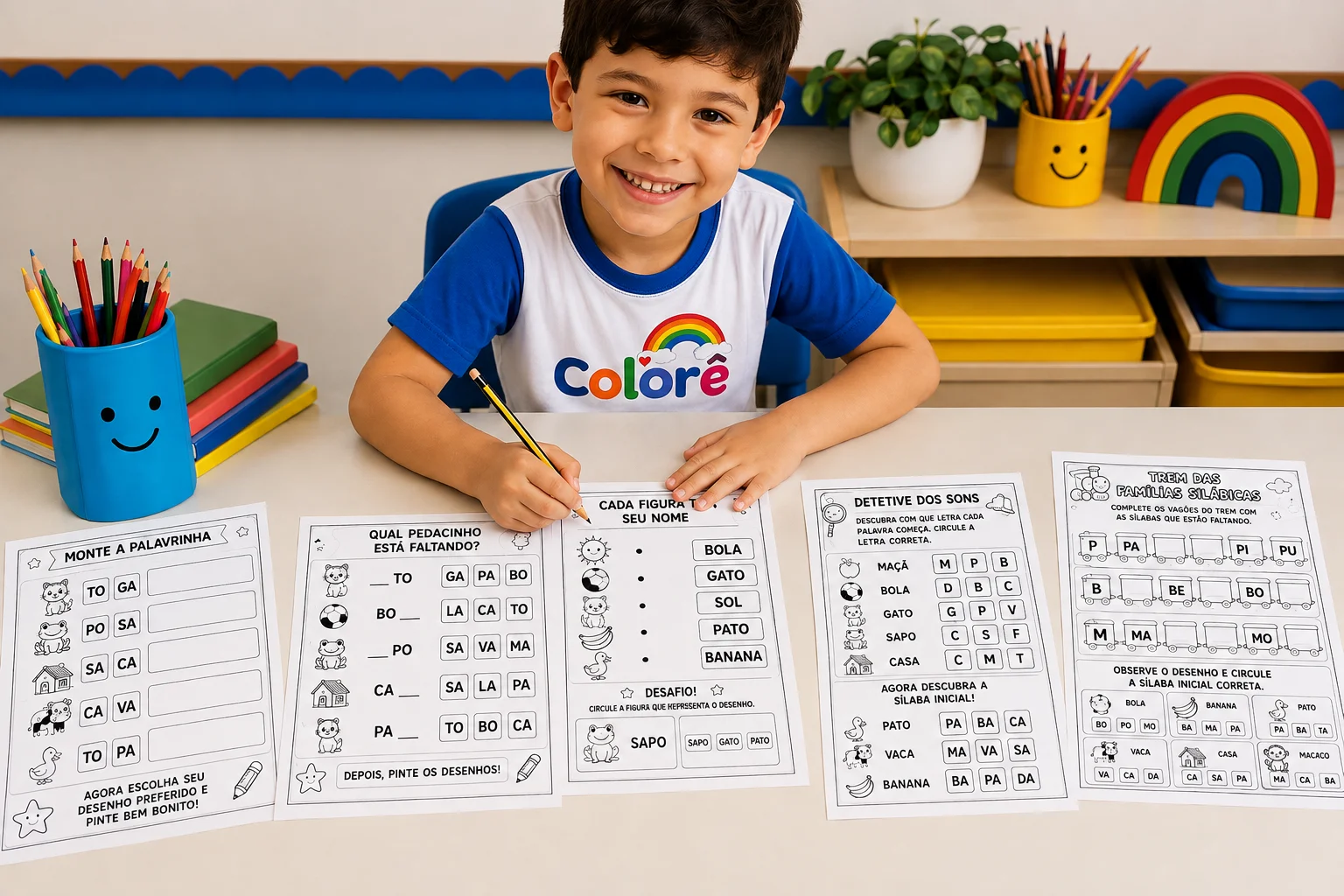 🌈 KIT LÚDICO DE PRÉ-ALFABETIZAÇÃO ✏️📚 EDUCAÇÃO — capa do material