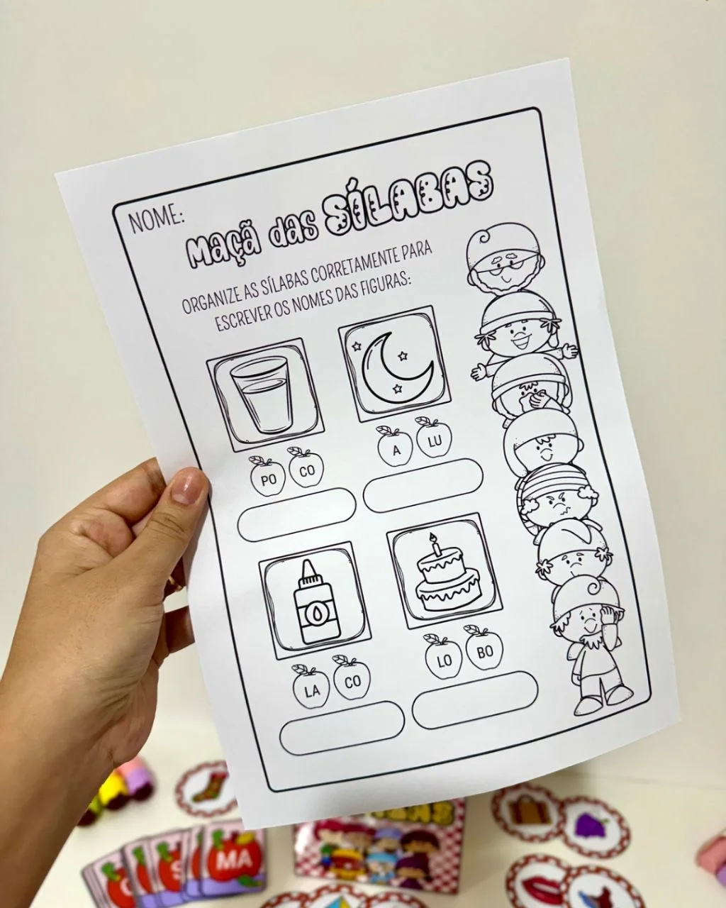 Kit Maçã das Sílabas - Educação infantil — amostra 3: Para trabalhar leitura de sílabas e escrita de palavras com crianças…