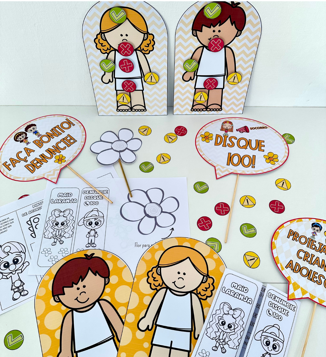 Kit Maio Laranja em PDF para Educação Infantil — amostra 6: Aborde o Maio Laranja na Educação Infantil com recursos visuais…