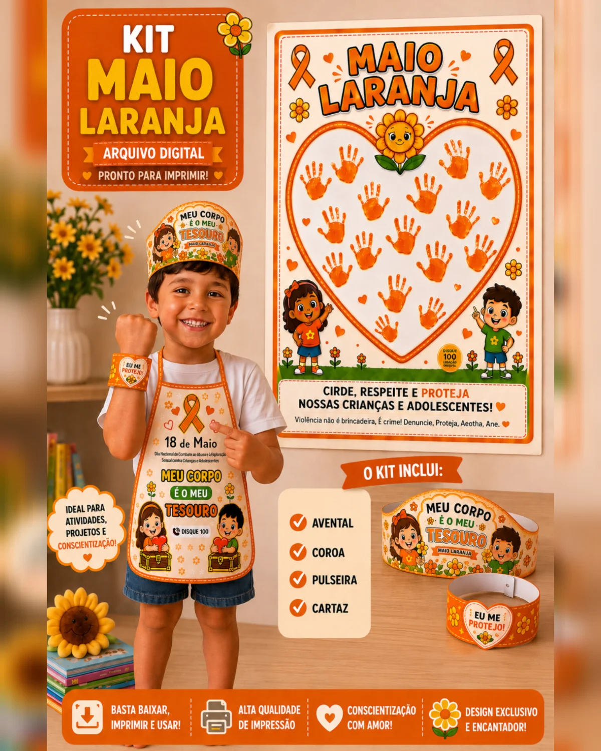 Kit maio laranja — capa do material