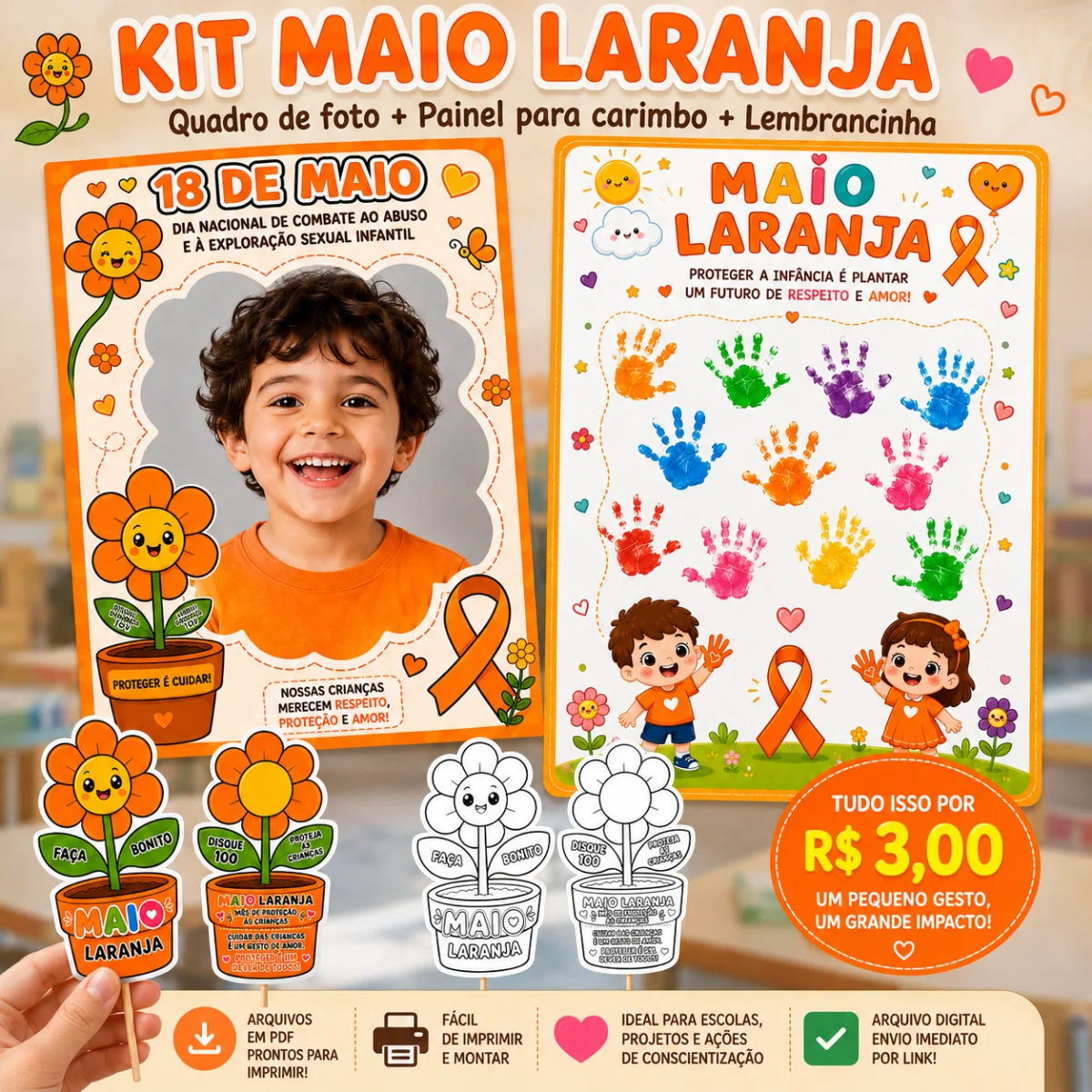 Kit Maio Laranja — Atividades para Educação Infantil: 🧡 KIT MAIO LARANJA 🧡 Arquivo digital pronto para imprimir
