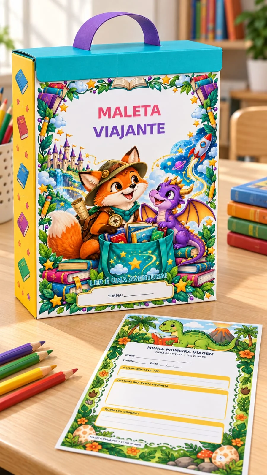 Kit Maleta Viajante de Leitura – 1º ao 4º Ano — Jogos pedagógicos para 4º ano: Kit Maleta Viajante de Leitura em PDF com…