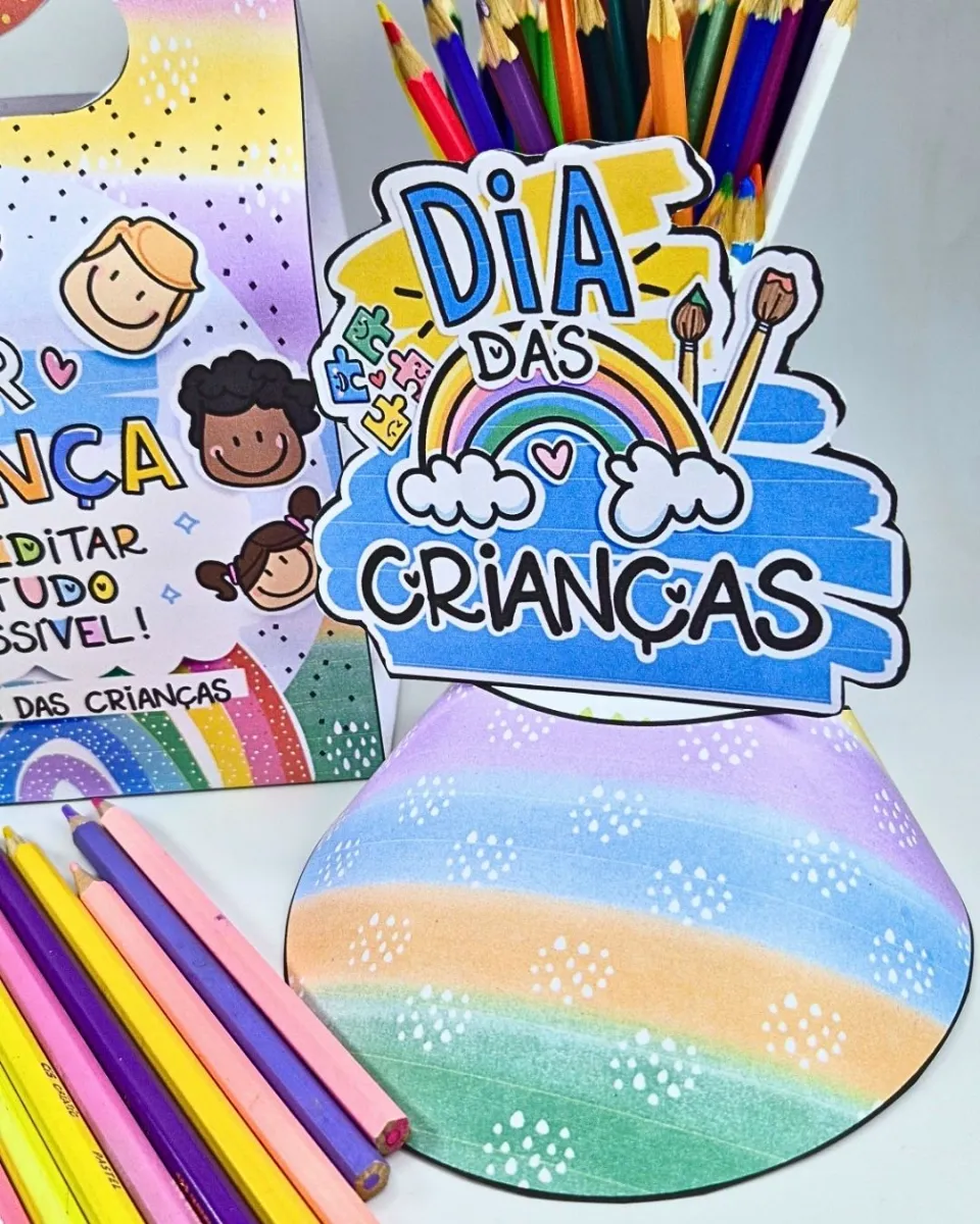 Kit Maleta + Viseira Dia das Crianças – Lembrancinha para Imprimir e Montar — amostra 4: Uma lembrancinha especial para…