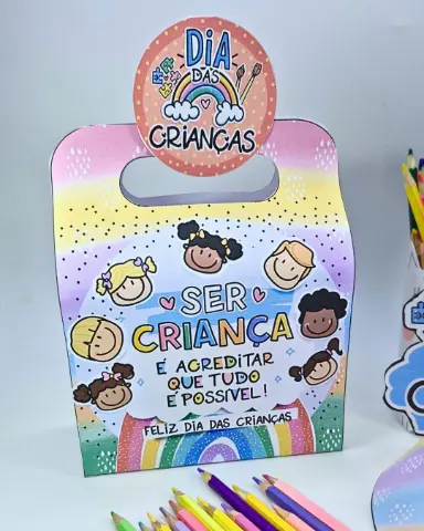 Kit Maleta + Viseira Dia das Crianças – Lembrancinha para Imprimir e Montar — capa do material