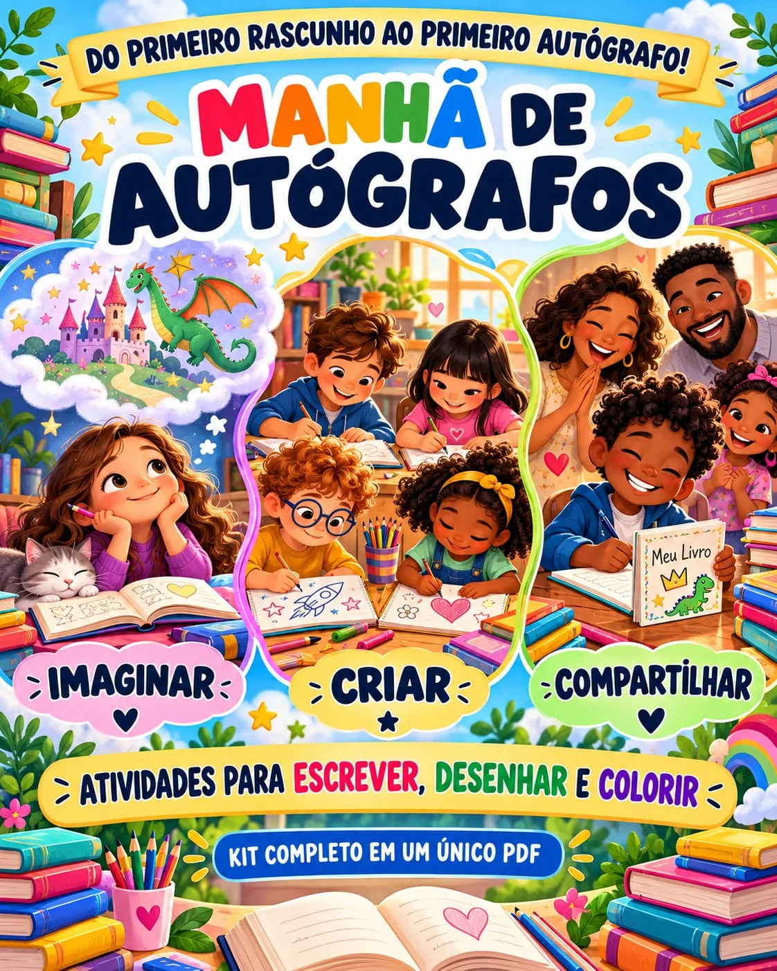Kit Manhã de Autógrafos – Painel, Certificados Produção Textual — amostra 6: 🎨 COMO SÃO AS ARTES?