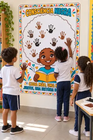Kit Mãozinhas da Consciência Negra — amostra 3: Painéis ampliados e atividades artísticas para trabalhar identidade,…