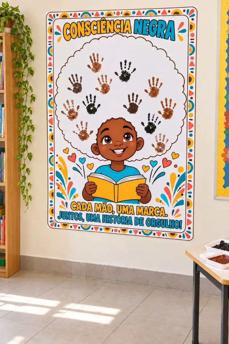 Kit Mãozinhas da Consciência Negra — Atividades para Educação Infantil: Painéis ampliados e atividades artísticas para…