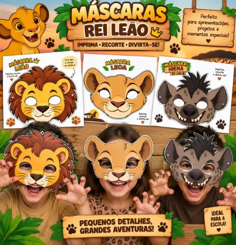 Kit máscaras rei leão — capa do material