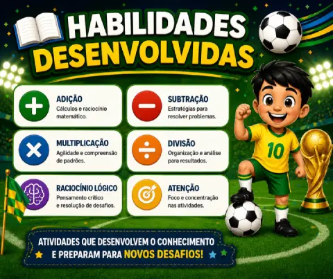 Kit Matemática na Copa 2026 – Aulas Divertidas com as 4 Operações — amostra 4: 📥 Como funciona