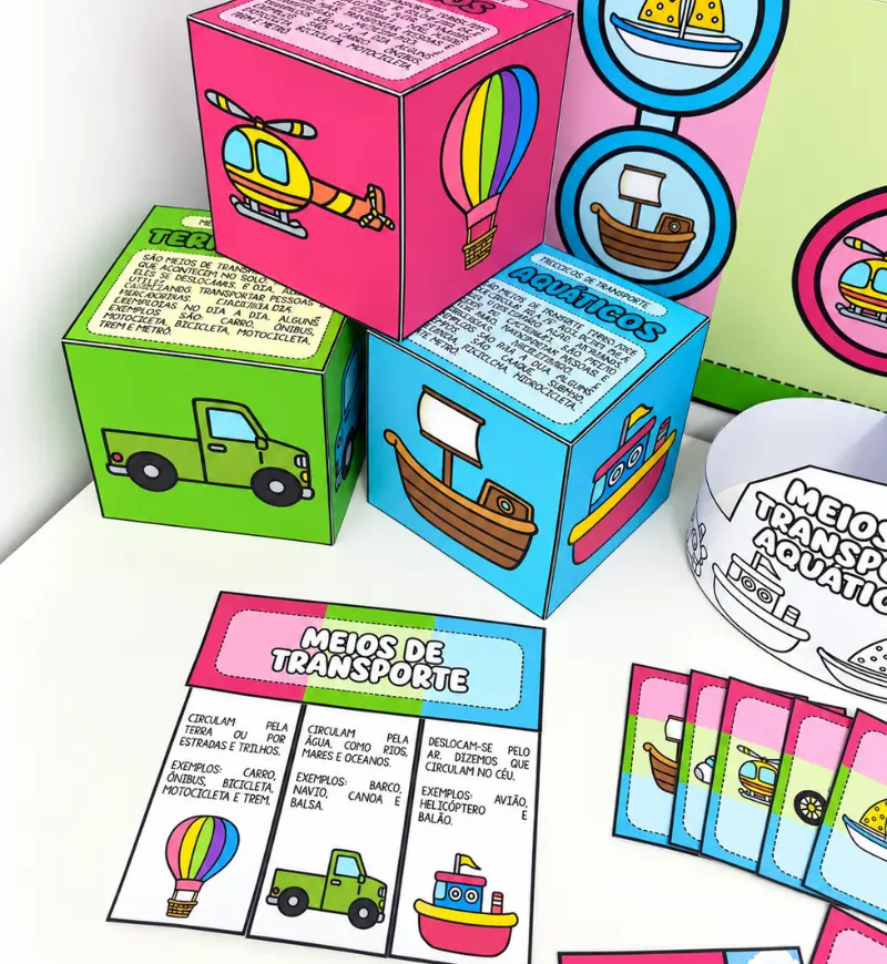 Kit Meios de Transporte: atividades em PDF para imprimir — amostra 3: Como usar em sala de aula