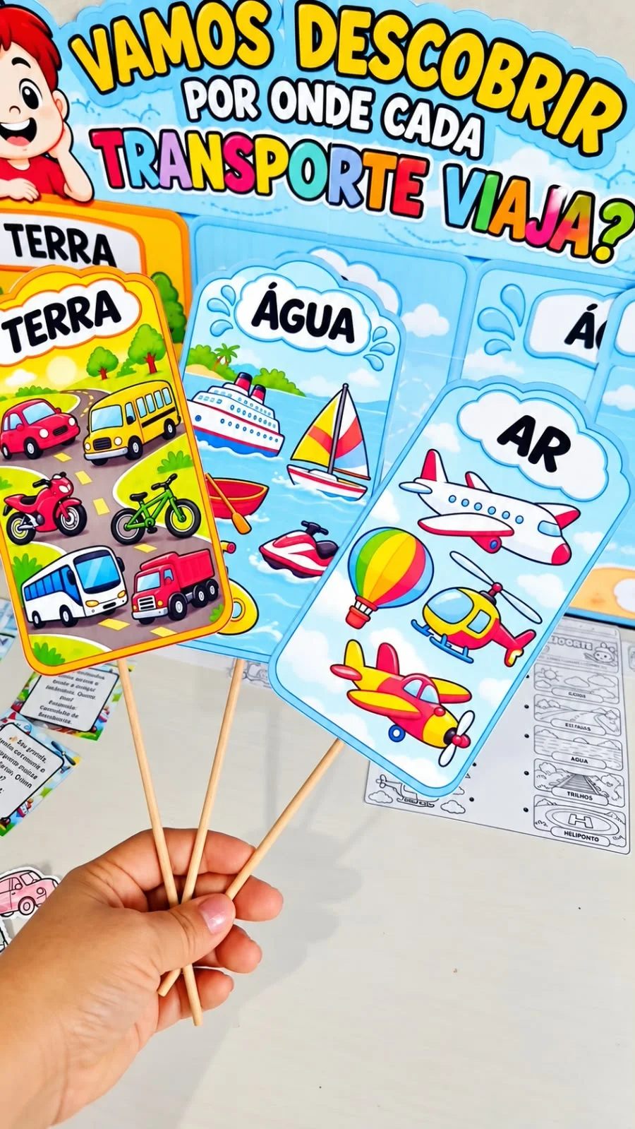 Kit Meios de Transporte – Vamos Descobrir? — amostra 1: O kit contém