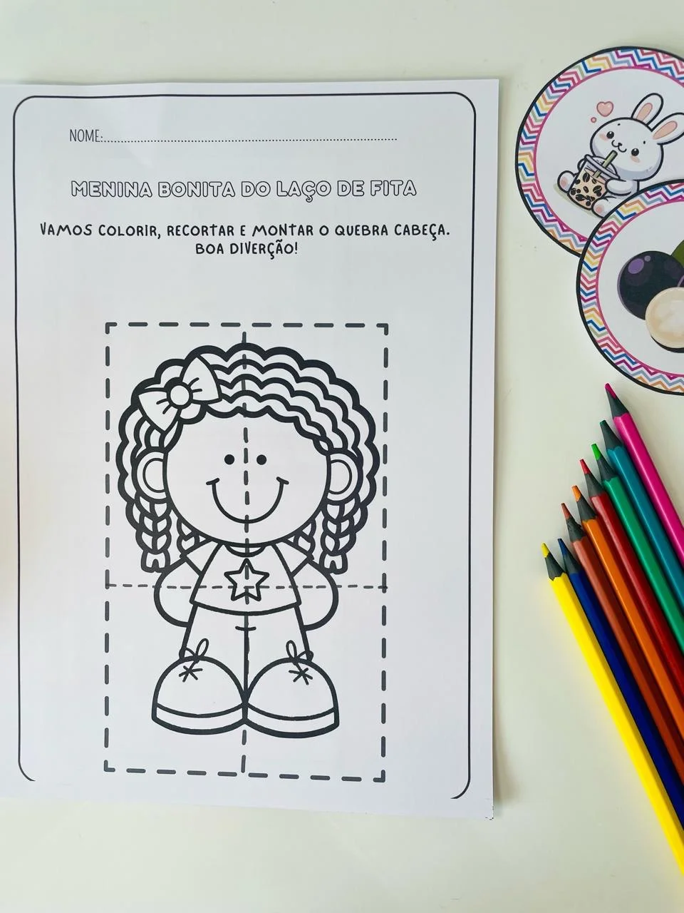 Kit menina bonita laço de fita + 8 atividades — amostra 2: *Kit menina bonita +atividades* 🎀✨ Luva de História: Menina…