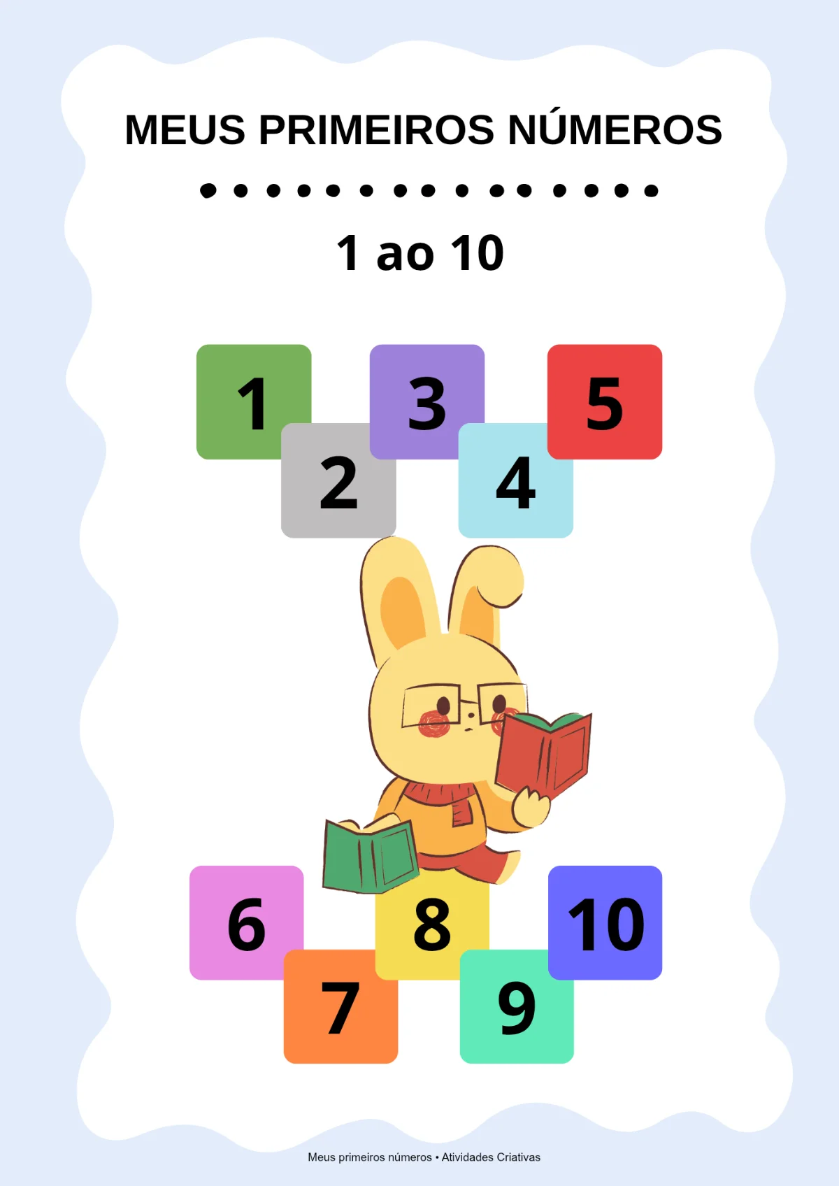 Meus Primeiros Números -1 ao 10 | Atividades PDF — amostra 1: Material em PDF pronto para imprimir.