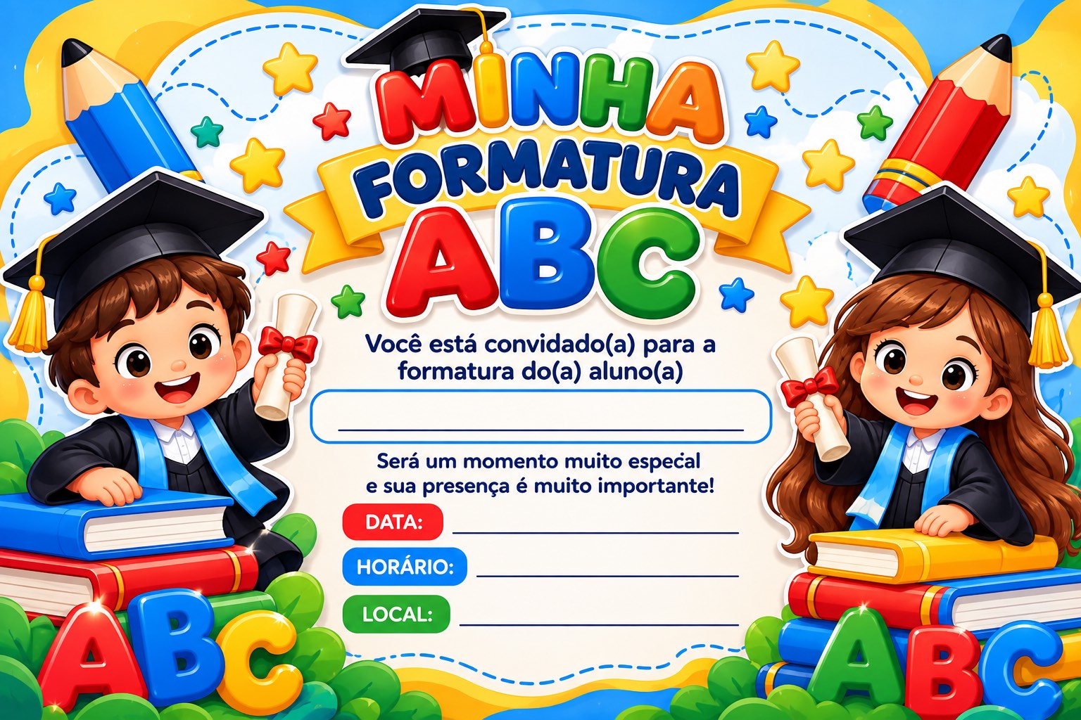 Kit Minha Formatura ABC: Painel, Certificado, Diploma e Lembrancinhas — amostra 3: Um kit completo e encantador para…