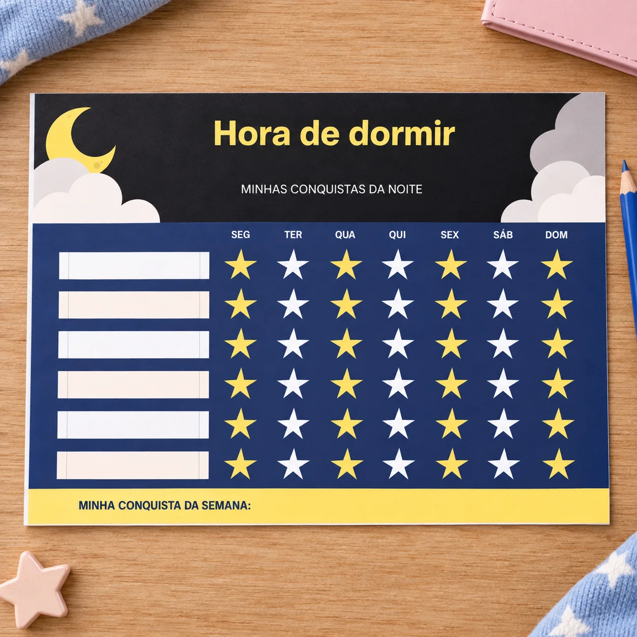 Kit Minha Rotina de Conquista: Hábitos e Autonomia Infantil — amostra 4: Organize tarefas e metas com quadros de rotina,…