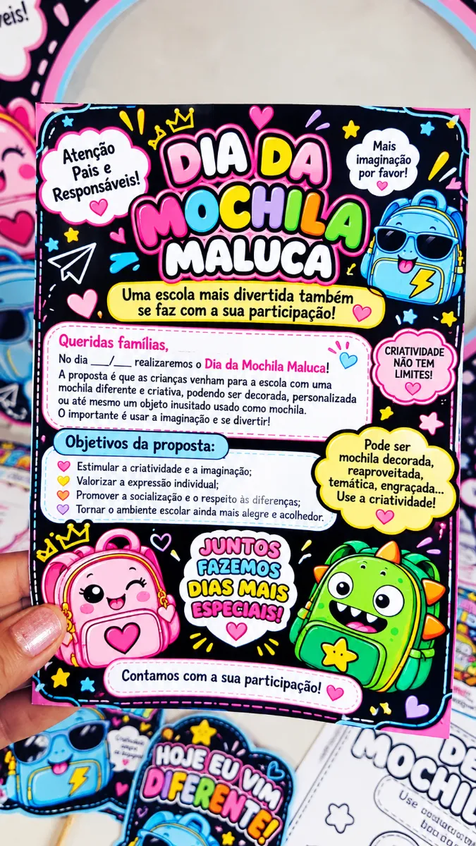 Kit Mochila Maluca – Atividades e Desafios para a Escola — amostra 2: 📌 O kit acompanha