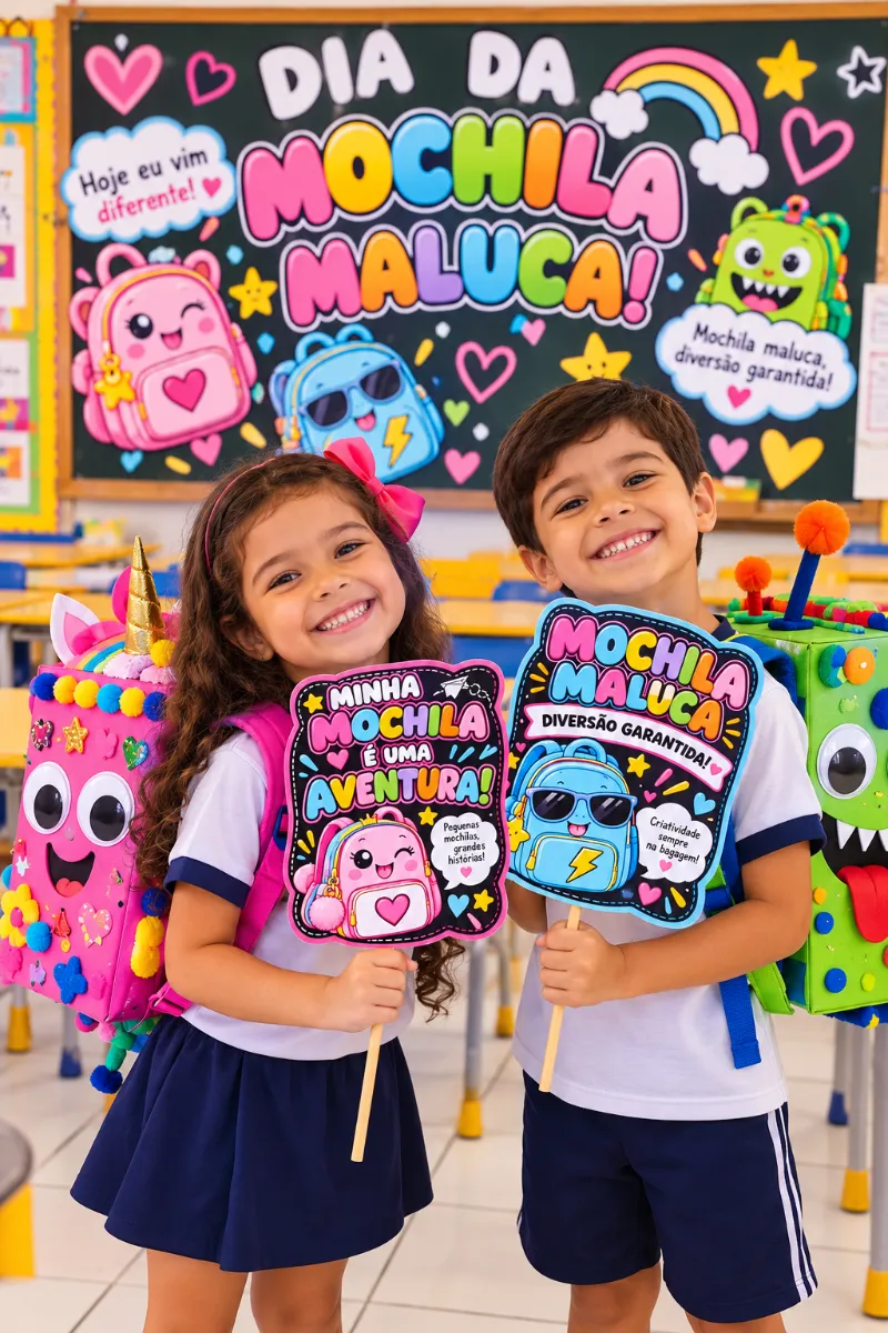 Kit Mochila Maluca – Atividades e Moldura para Fotos — amostra 6: Kit Mochila Maluca para imprimir, com moldura para fotos,…
