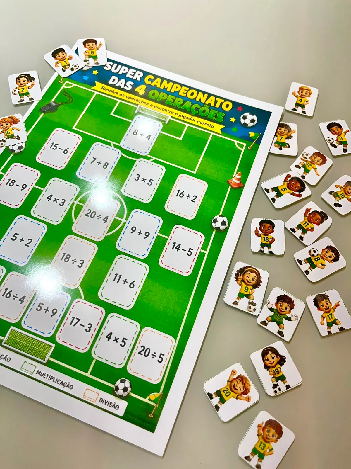 Kit monte sua seleção campeã – PDF para Imprimir — amostra 5: Transforme a matemática em um verdadeiro campeonato
