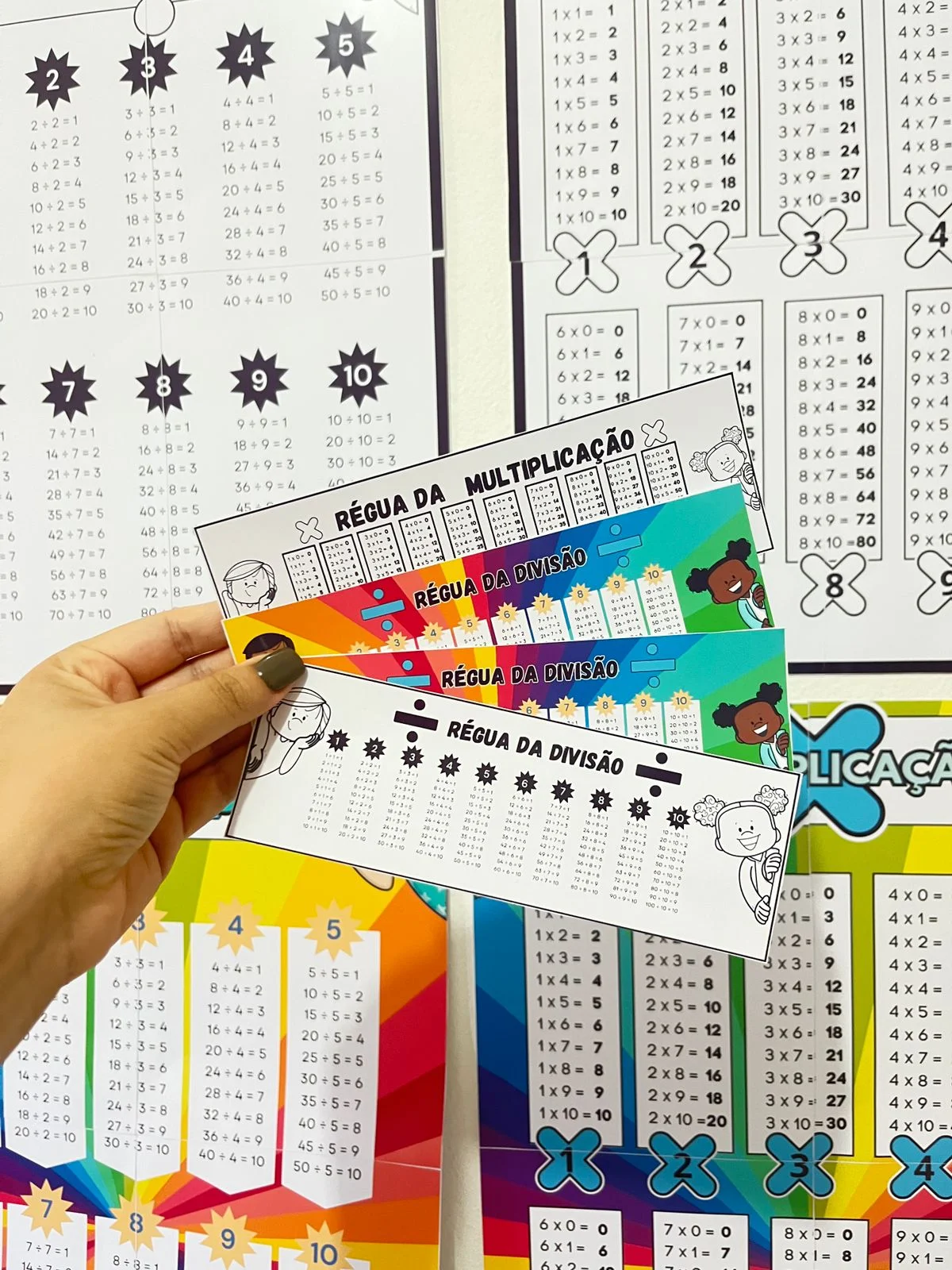 Kit Multiplicação e Divisão – Painéis, Tabuadas e Réguas Pedagógicas — amostra 4: Material pedagógico completo para…