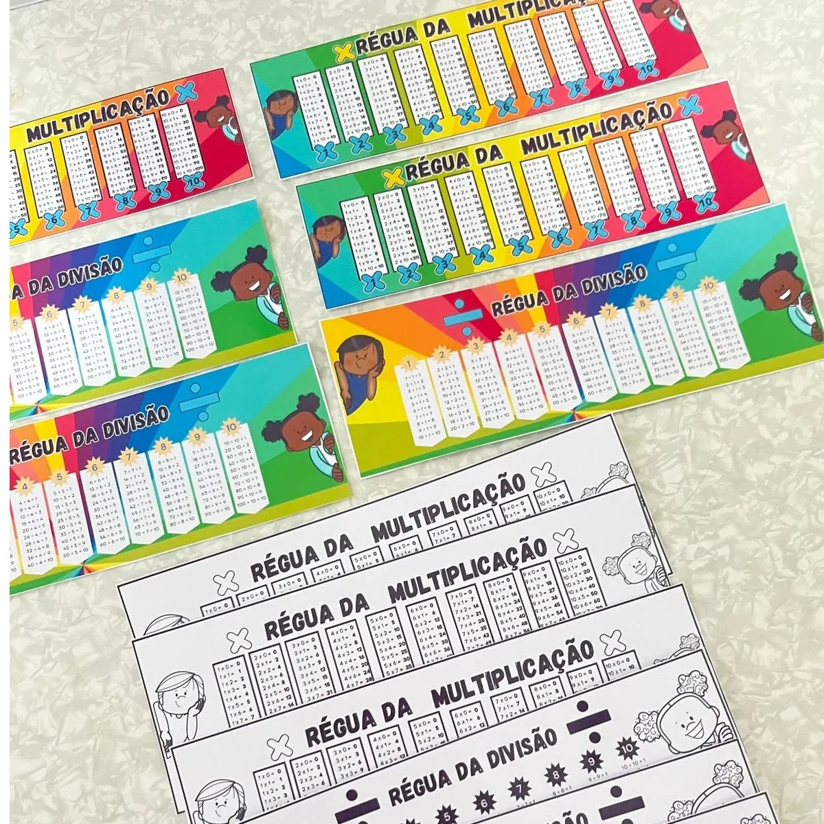 Kit Multiplicação e Divisão – Painéis, Tabuadas e Réguas Pedagógicas — Matemática para Todas as séries: Material pedagógico…