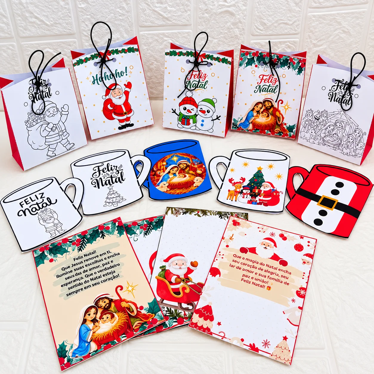 Kit Natal: 5 Sacolinhas, 5 Canecas e 4 Cartões Natalinos para Imprimir — amostra 1: Kit Digital Especial de Natal em PDF… Kit Natal: 5 Sacolinhas, 5 Canecas e 4 Cartões Natalinos para Imprimir — amostra 1: Kit Digital Especial de Natal em PDF…