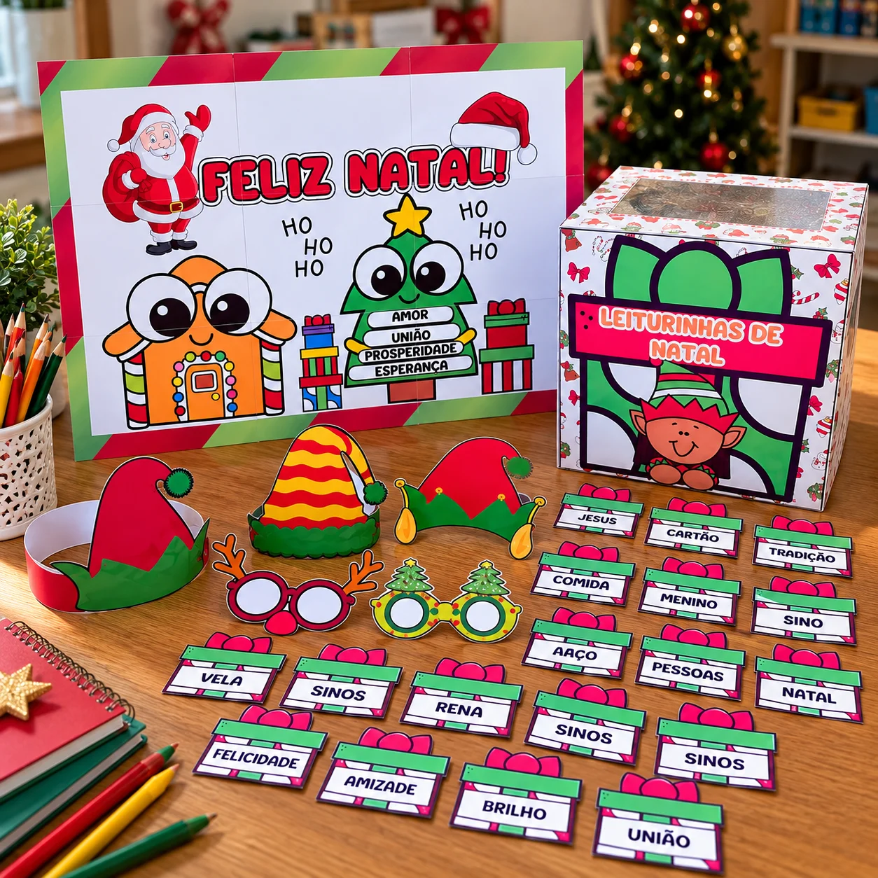 Kit Natal: Painel Decorativo e Leituras Natalinas — Alfabetização para Educação Infantil: Kit de Natal com painel…