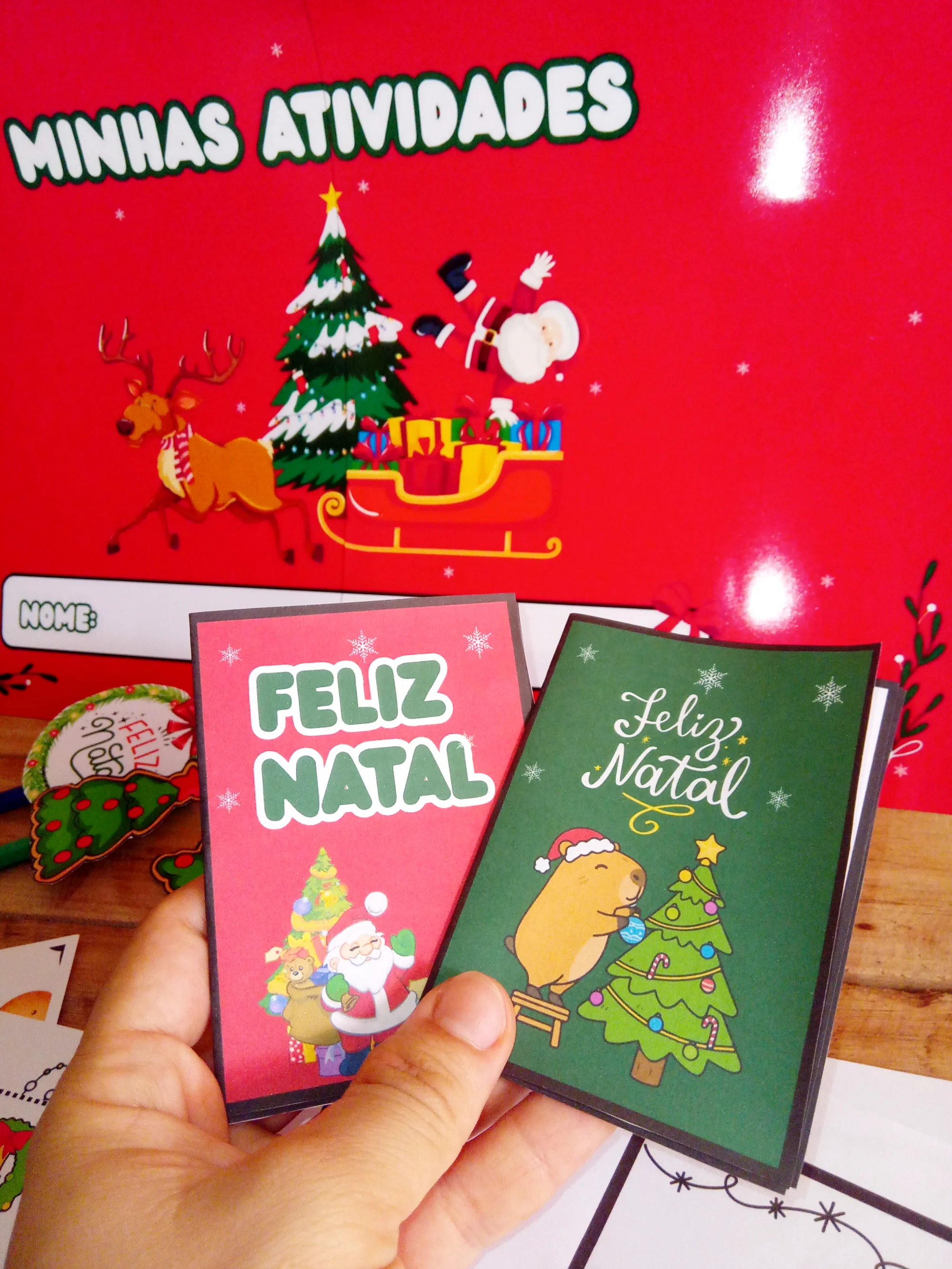 Kit Natalino para Imprimir: Lembrancinhas e Atividades — amostra 2: Kit natalino para imprimir com ponteiras de lápis,…