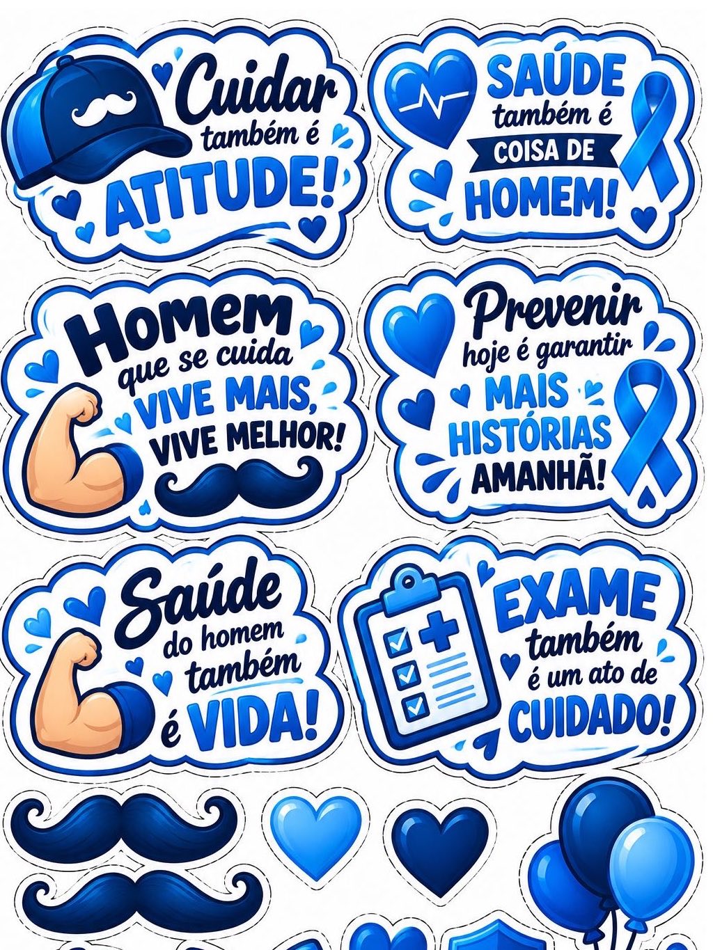 Kit Novembro Azul – Decoração para Bambolê | Painel e Fotos — amostra 2: Kit Novembro Azul para decorar bambolê em escolas,…