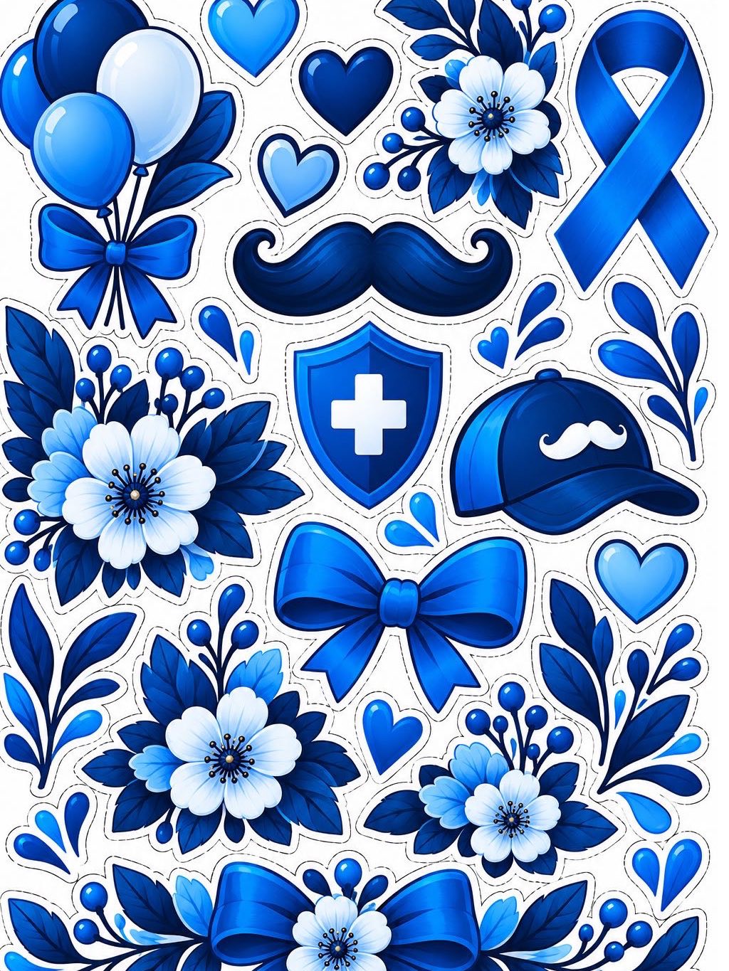 Kit Novembro Azul – Decoração para Bambolê | Painel e Fotos — amostra 3: Kit Novembro Azul para decorar bambolê em escolas,…