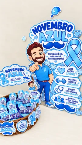 Kit Novembro Azul – Painel, Cestinha e Recadinhos Educativos (cópia) — amostra 2: Indicado para professores, escolas,…